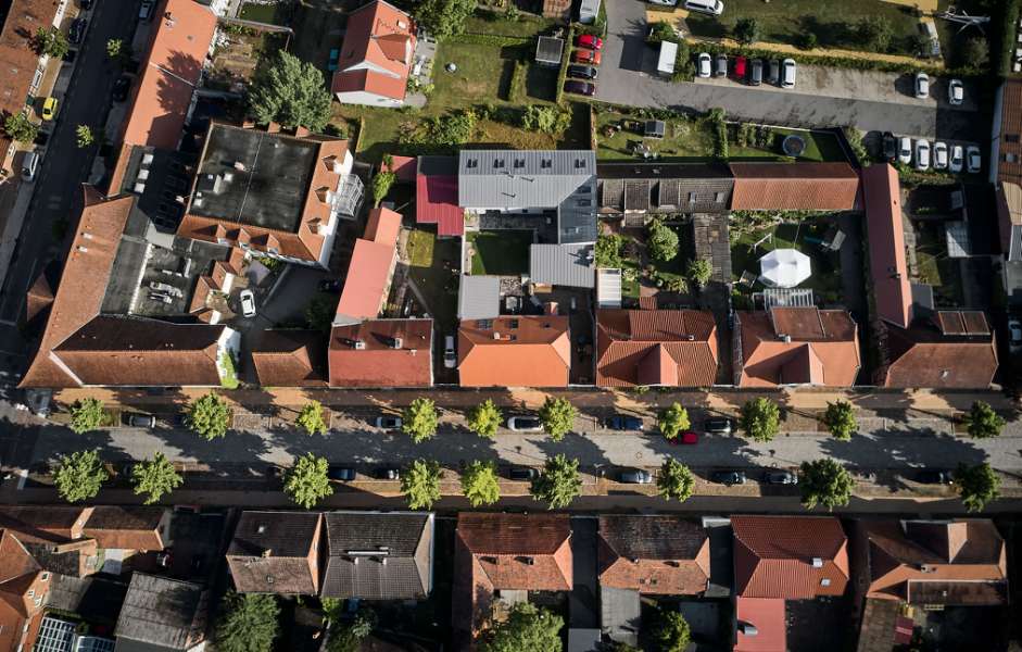 Stahldach aus der Vogelperspektive, Clara-Zetkin-Straße 49 in 19288 Ludwigslust